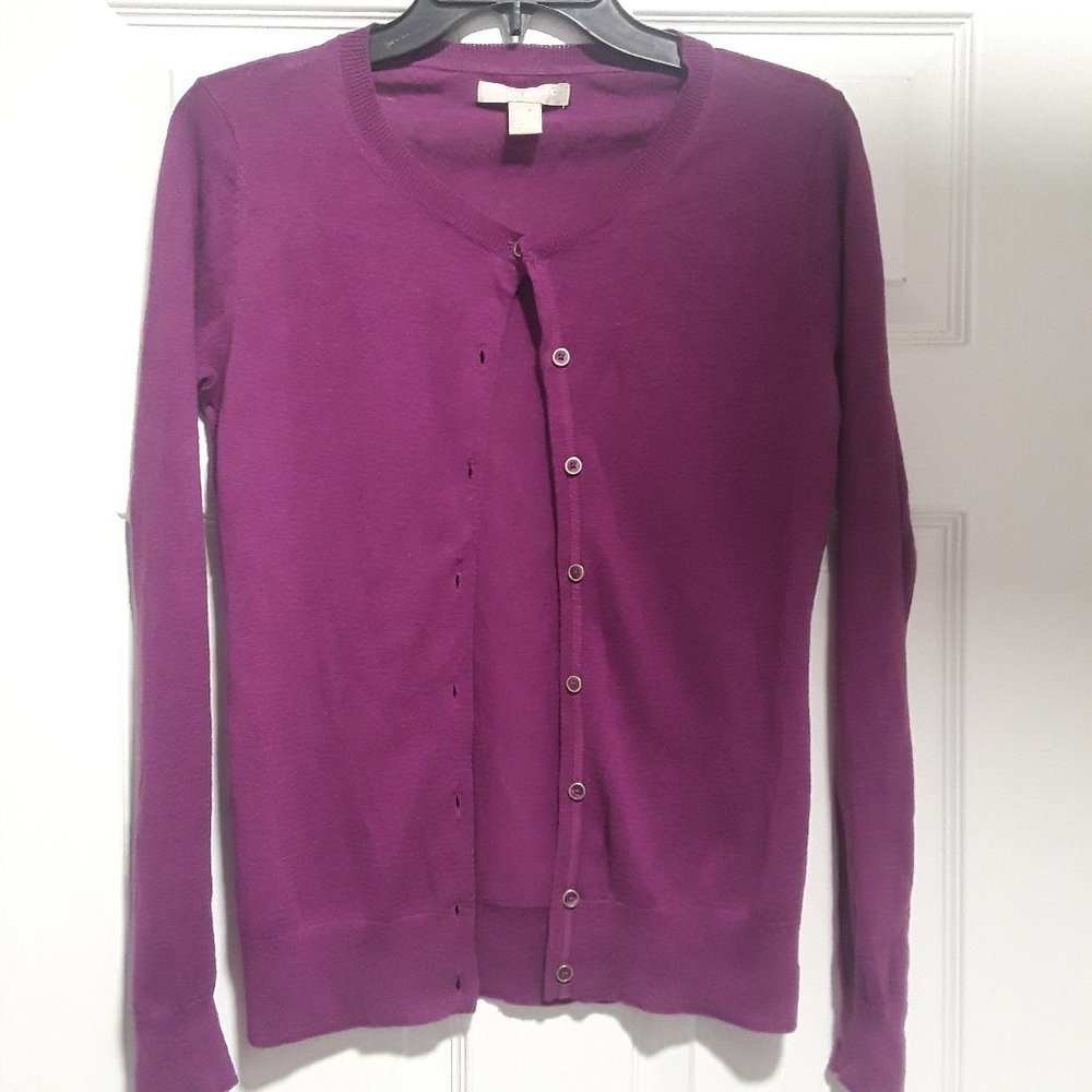 Purple Button Up Sweater